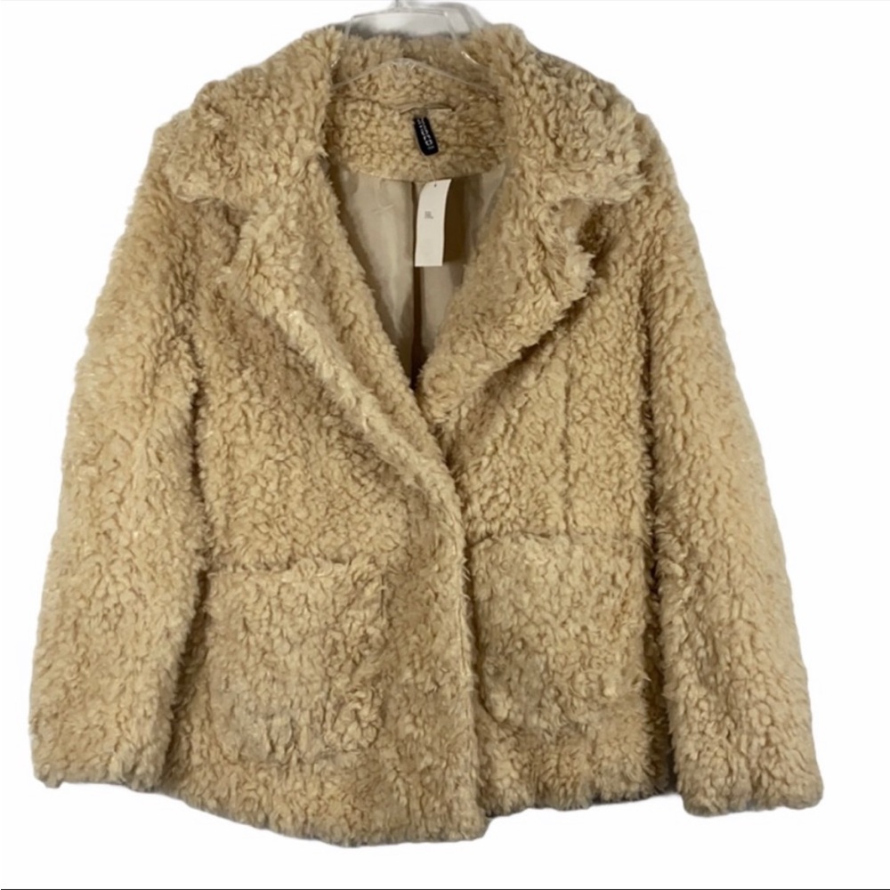 ✨NWOT H&M Jackets & Coats | H&M Divided Teddy Coat Cozy Shearling Jacket Tan✨